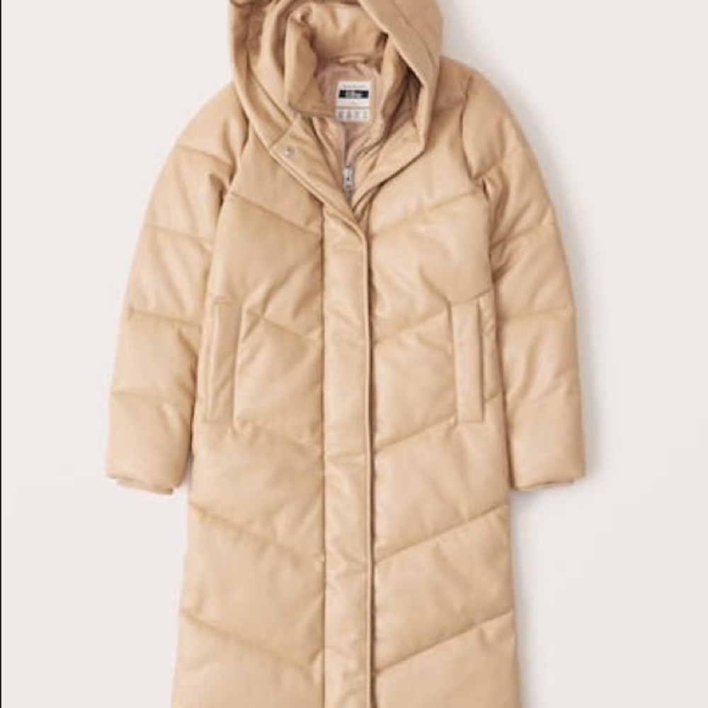 Abercrombie Vegan Leather Ultra Long Puffer